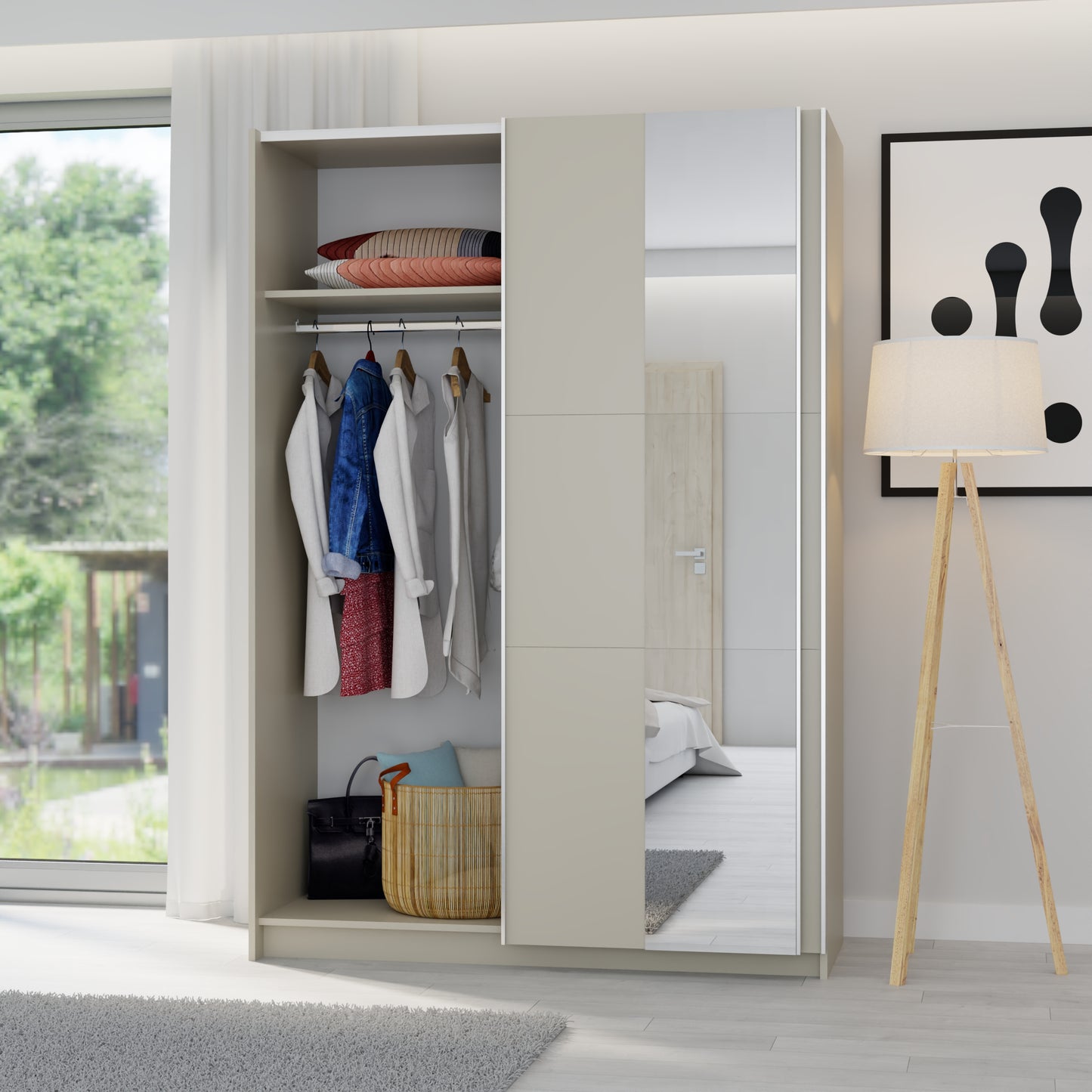 ARMOIRE PORTE COULISSANTE MIROIR LUSE