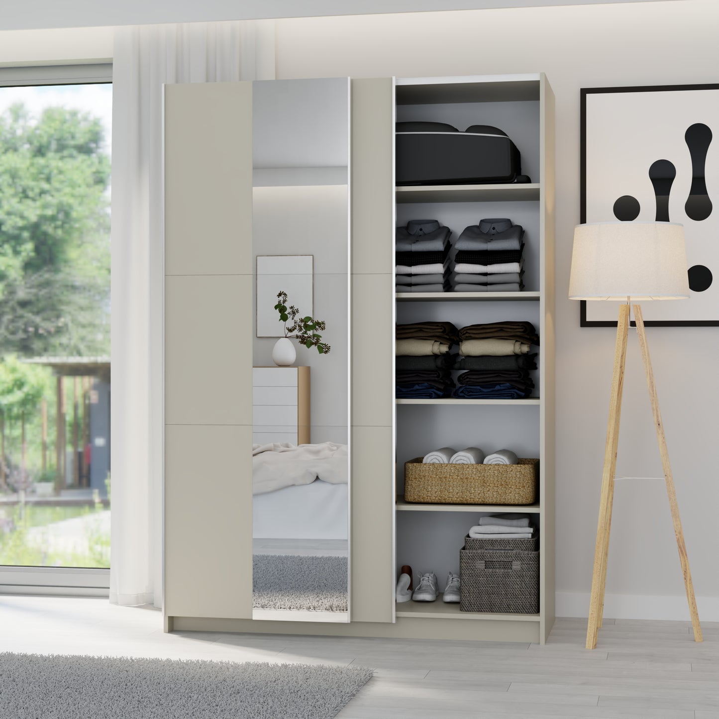 ARMOIRE PORTE COULISSANTE MIROIR LUSE