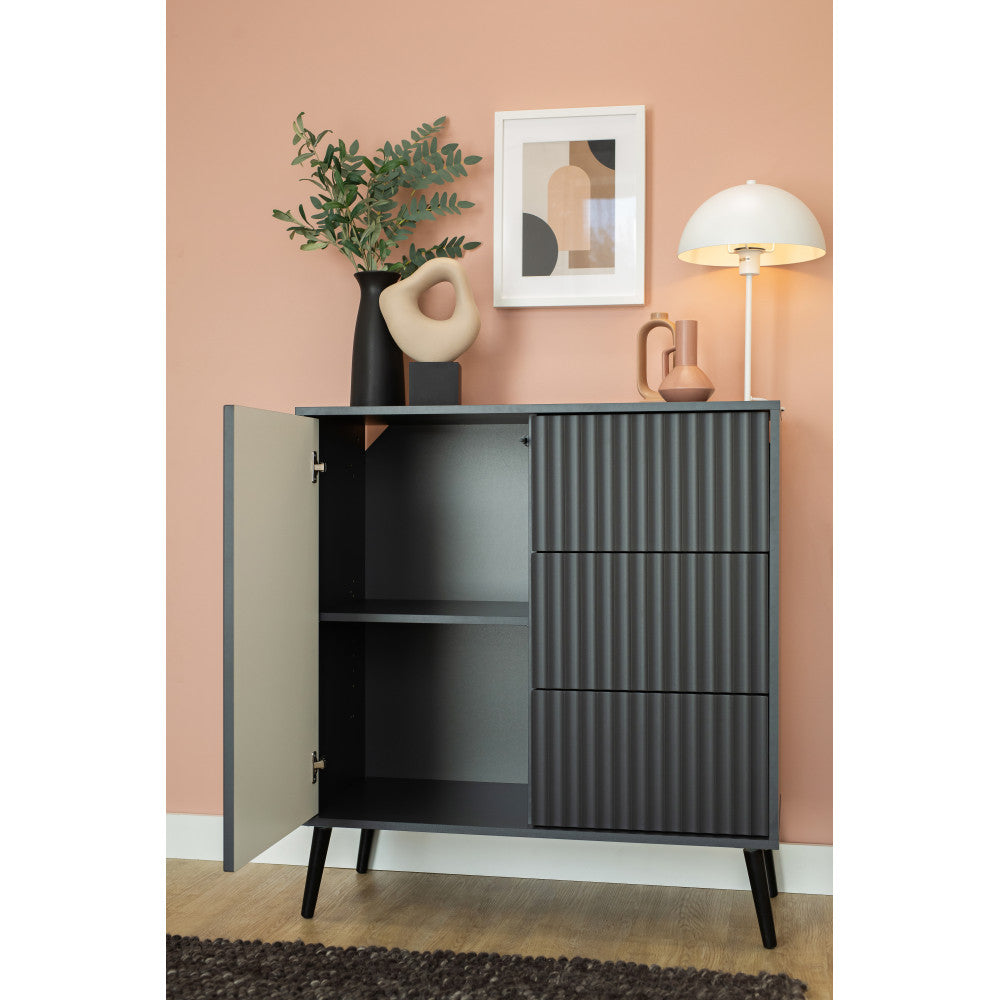 BUFFET BARCELONE - 1 PORTE 3 TIROIRS