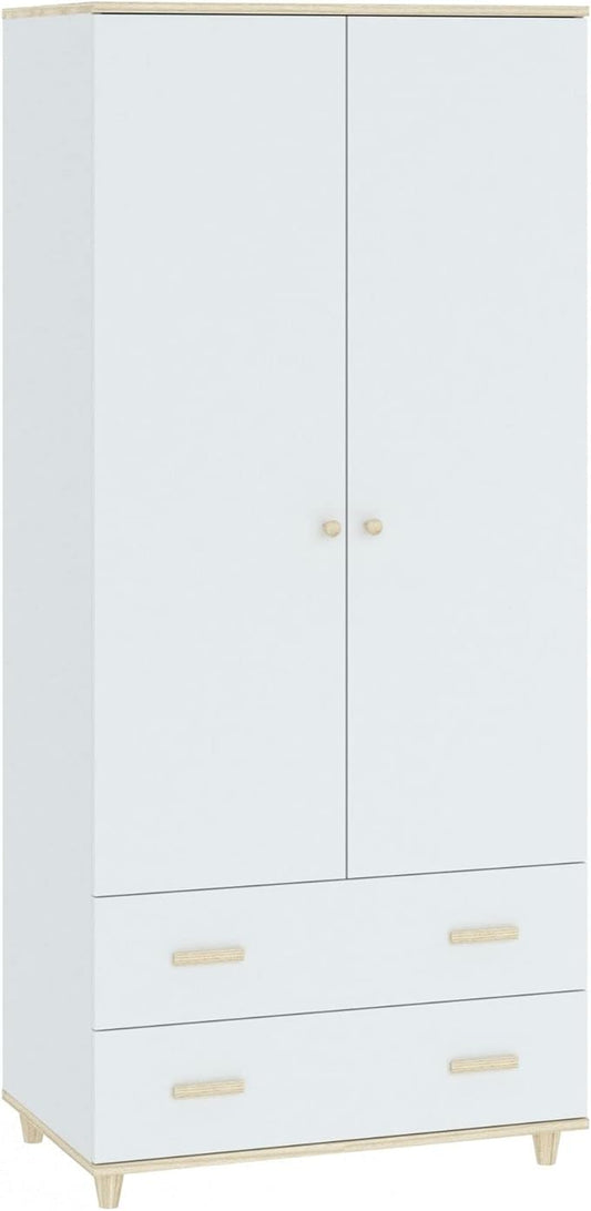 ARMOIRE GOODY BLANC- 2 PORTES 2 TIROIRS
