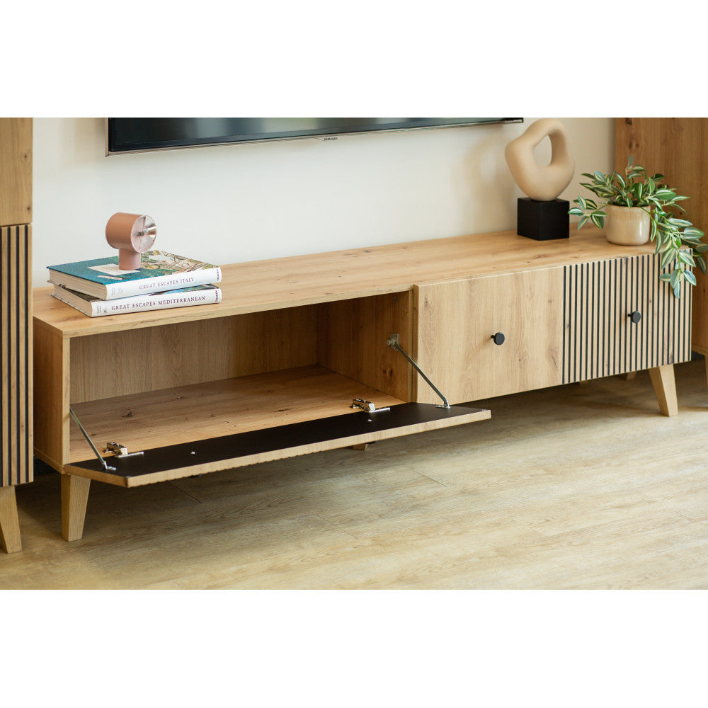 MEUBLE TV BERLO 180 CM - 2 PORTES
