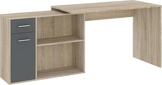 BUREAU D'ANGLE NASH CHÊNE ANTHRACITE