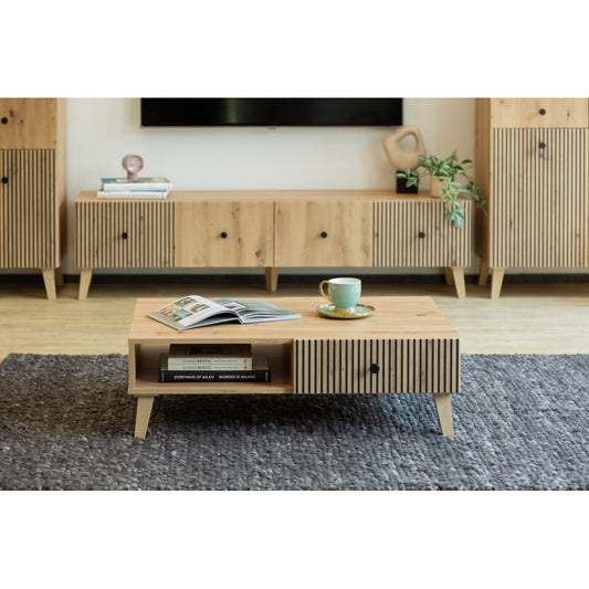 TABLE BASSE BERLO - 1 TIROIR ET 1 NICHE