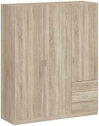 Armoire Bois d'ingénierie Gaya , Chêne Sonoma, 146 x 50 x 175 cm