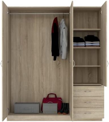 Armoire Bois d'ingénierie Gaya , Chêne Sonoma, 146 x 50 x 175 cm